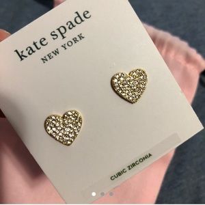 NWT Kate Spade NY Yours Truly Pave Heart Studs